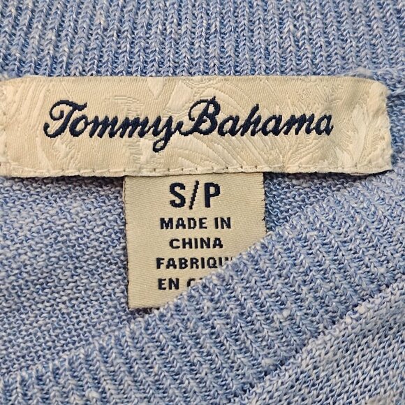 Tommy Bahama Blue Tidal Pool Knit Tank Top Sequin Small Linen - Picture 8 of 9